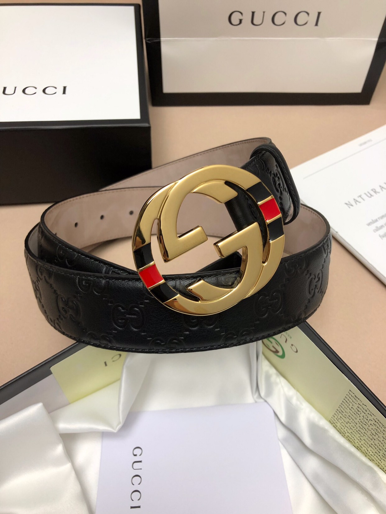 1:1 Replica Gucci Signature Belt Black For Women, Women Belt 370543 CWC1G 1000 - Image 4