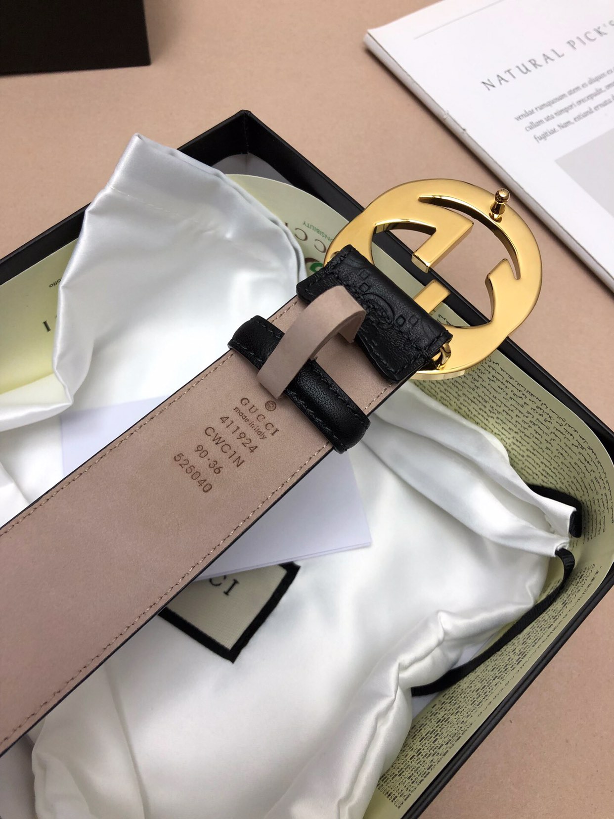 1:1 Replica Gucci Signature Belt Black For Women, Women Belt 370543 CWC1G 1000 - Image 6