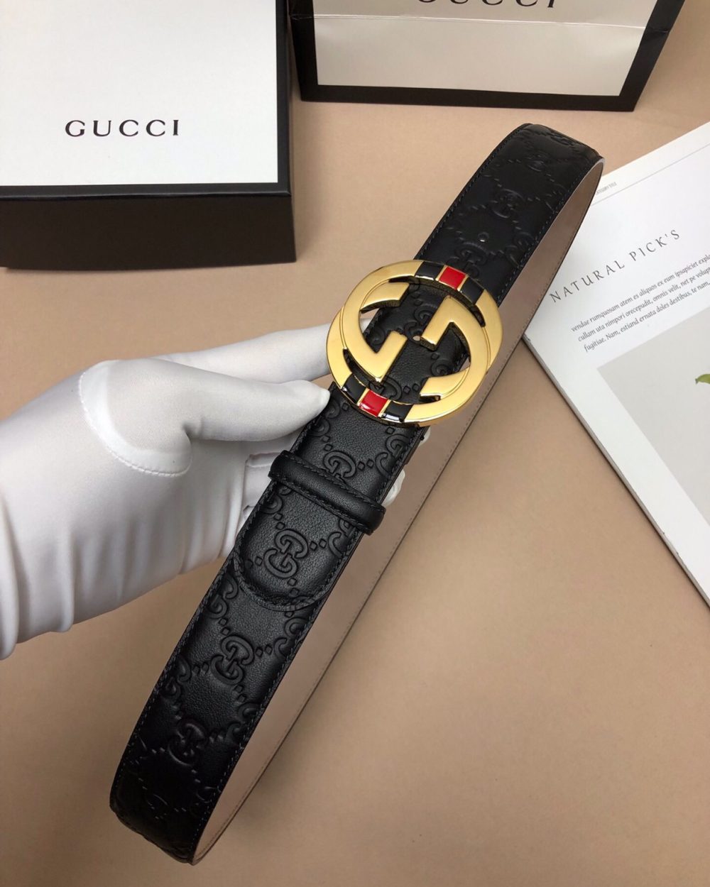 1:1 Replica Gucci Signature Belt Black For Women, Women Belt 370543 CWC1G 1000
