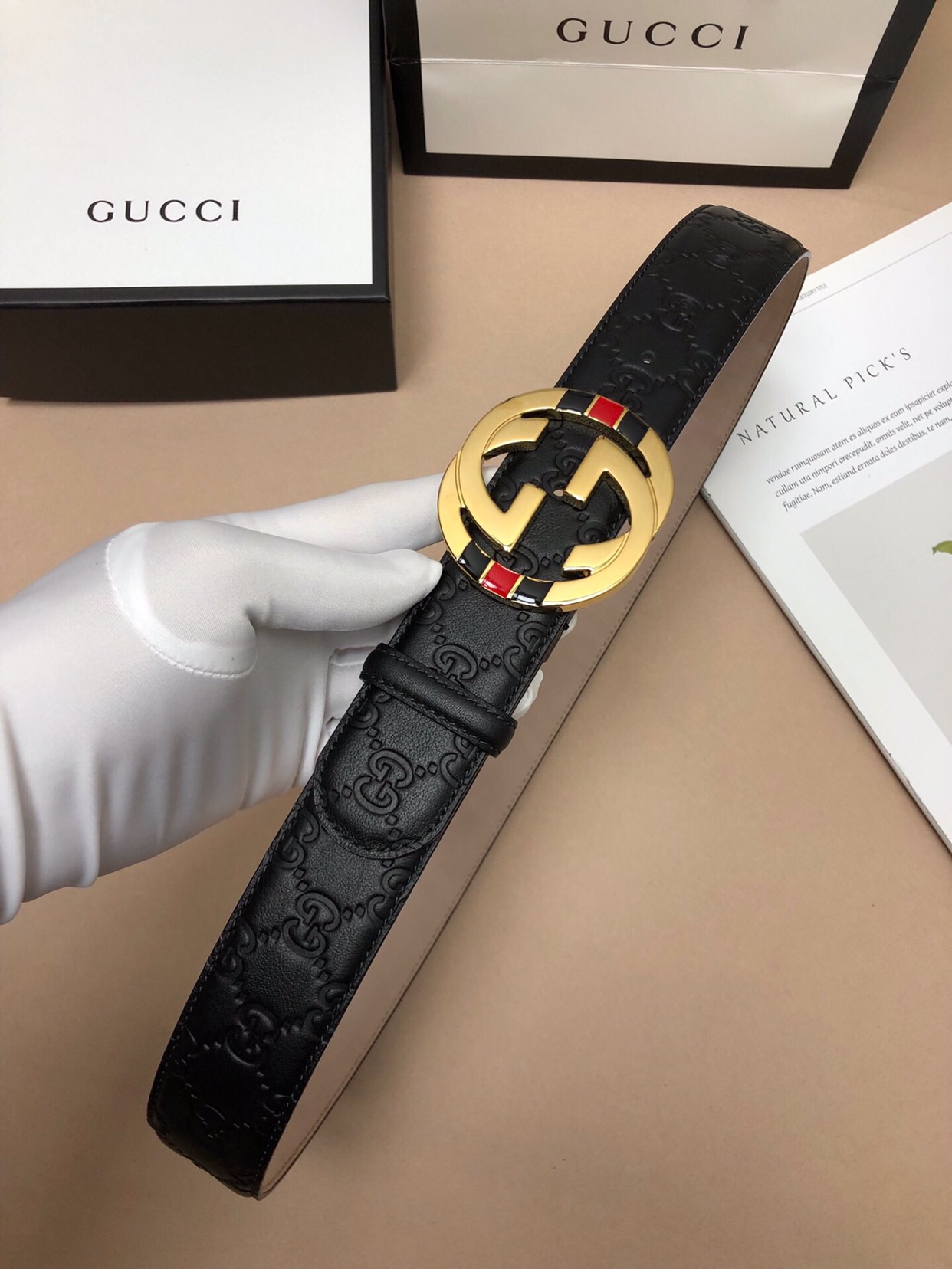 1:1 Replica Gucci Signature Belt Black For Women, Women Belt 370543 CWC1G 1000 - Image 5