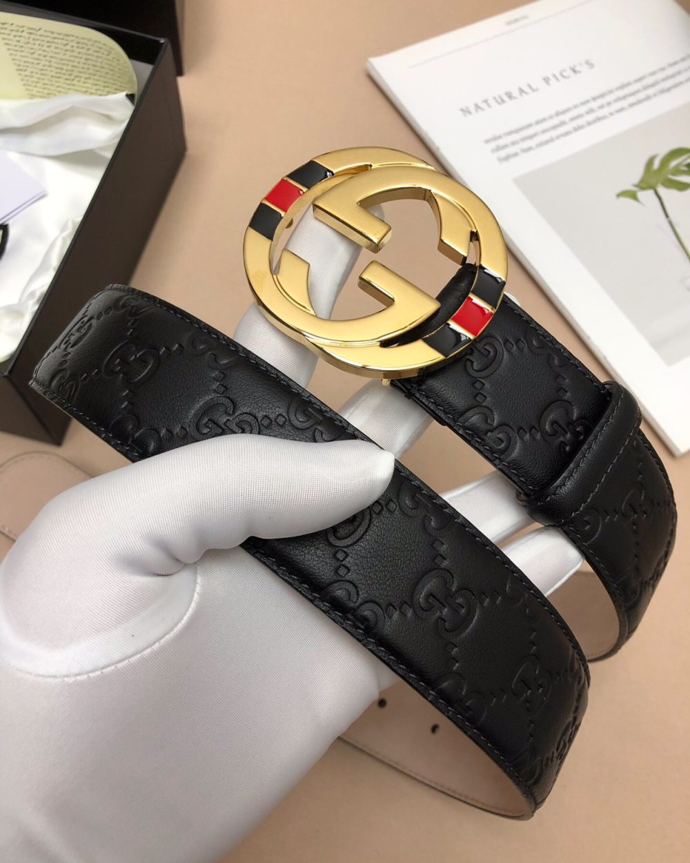 1:1 Replica Gucci Signature Belt Black For Women, Women Belt 370543 CWC1G 1000