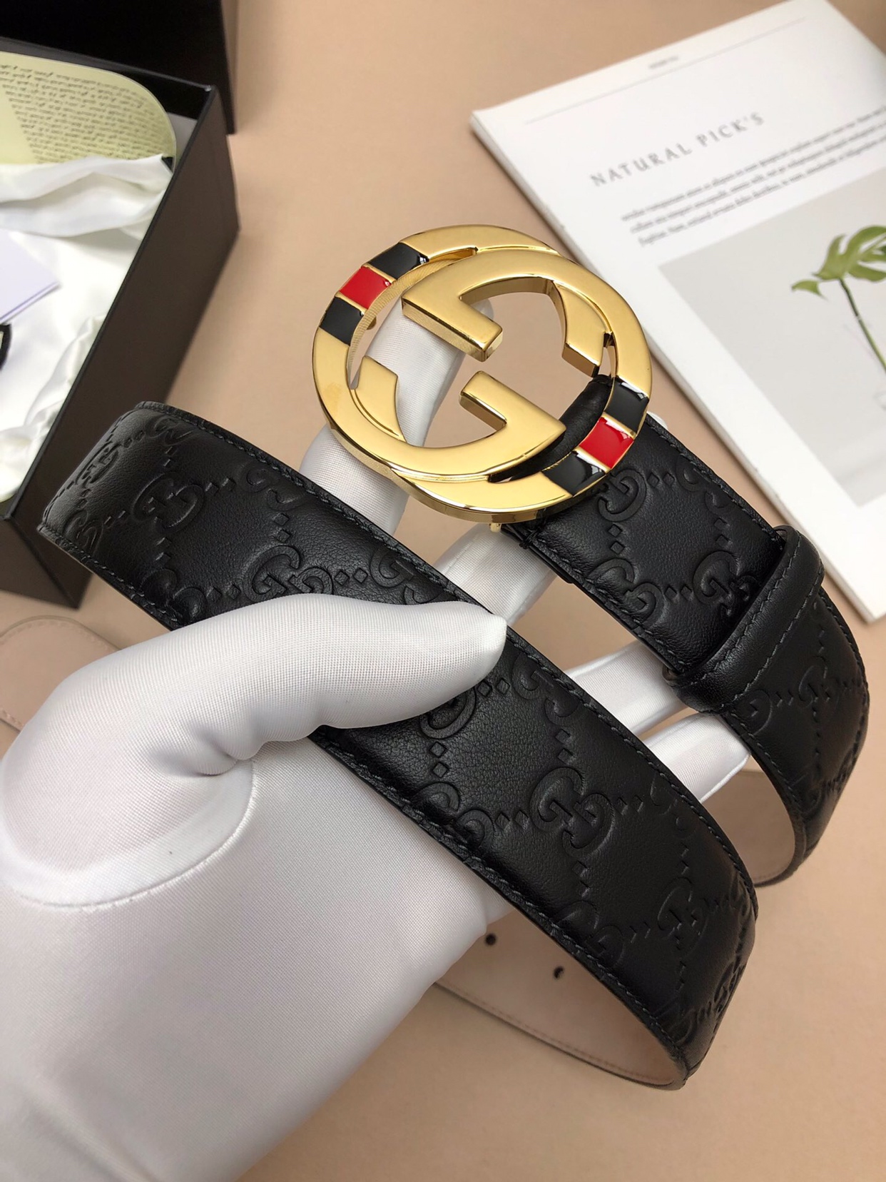 1:1 Replica Gucci Signature Belt Black For Women, Women Belt 370543 CWC1G 1000 - Image 3