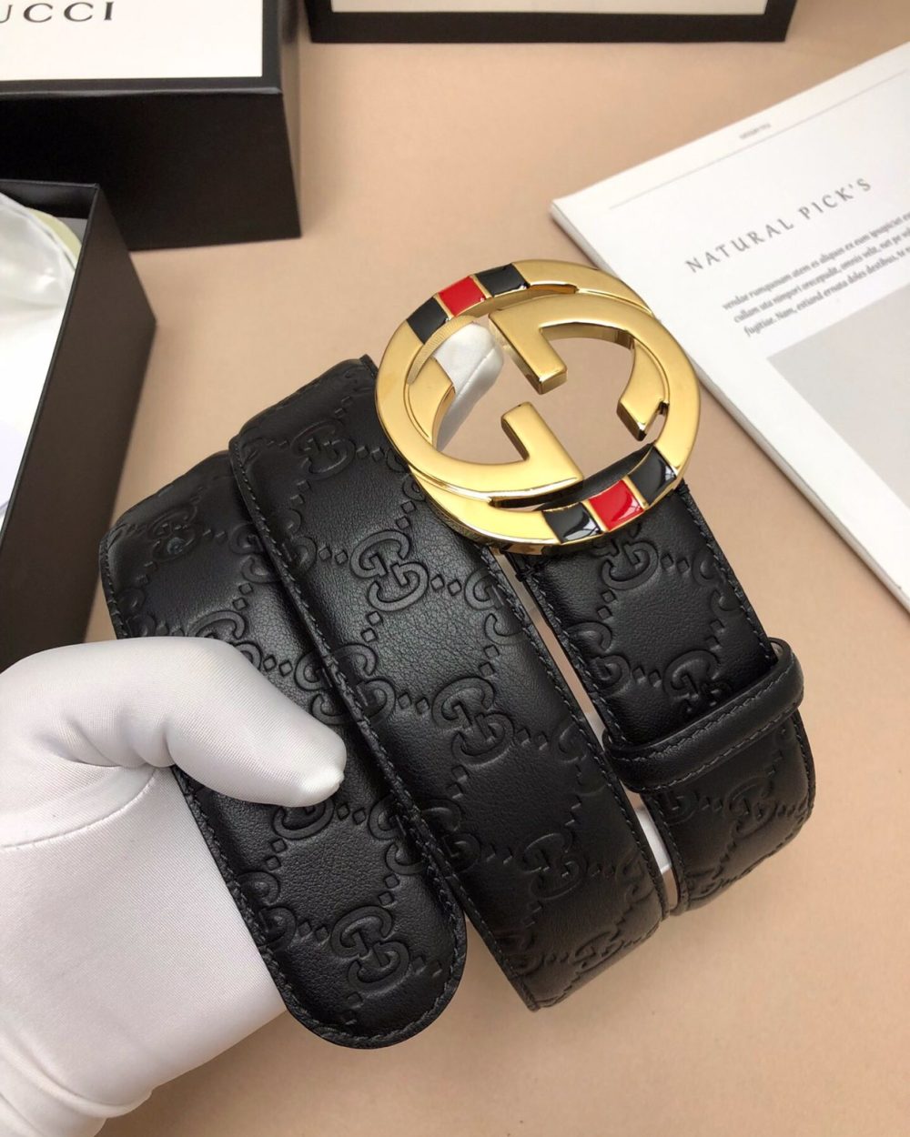 1:1 Replica Gucci Signature Belt Black For Women, Women Belt 370543 CWC1G 1000