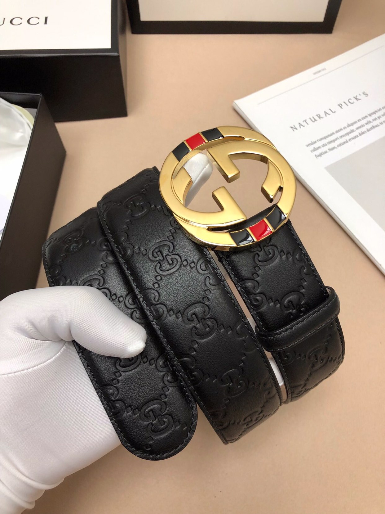 1:1 Replica Gucci Signature Belt Black For Women, Women Belt 370543 CWC1G 1000 - Image 2