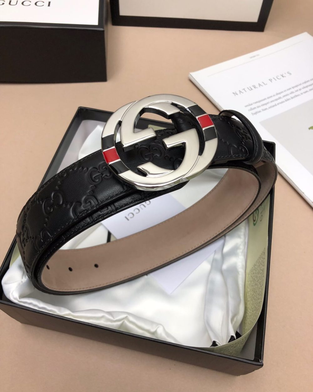 1:1 Replica Gucci Signature Belt Black For Women, Women Belt 411924 CWC1N 1000