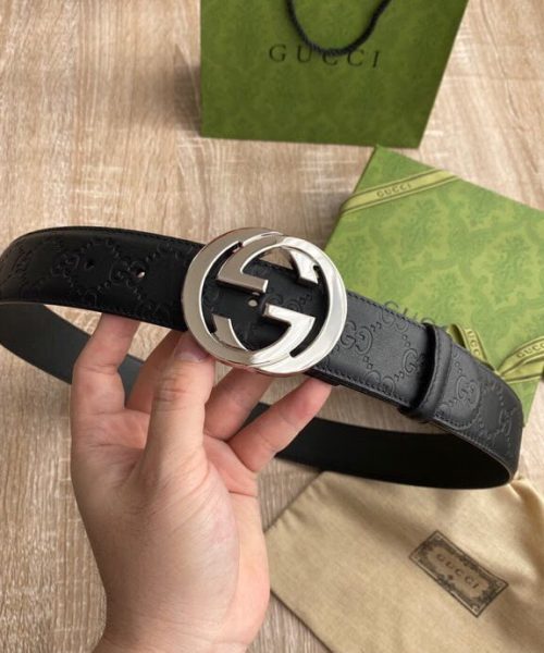 1:1 Replica Gucci Signature  Belt Black For Women, Women Belt 411924 CWC1N 1000