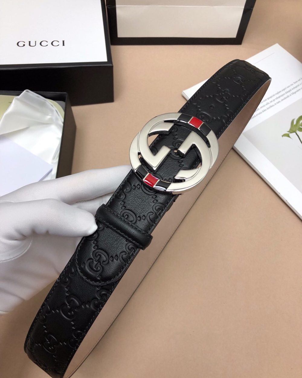 1:1 Replica Gucci Signature Belt Black For Women, Women Belt 411924 CWC1N 1000