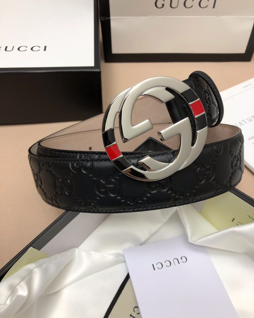 1:1 Replica Gucci Signature Belt Black For Women, Women Belt 411924 CWC1N 1000