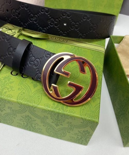 1:1 Replica Gucci Signature Belt Black For Women, Women Belt