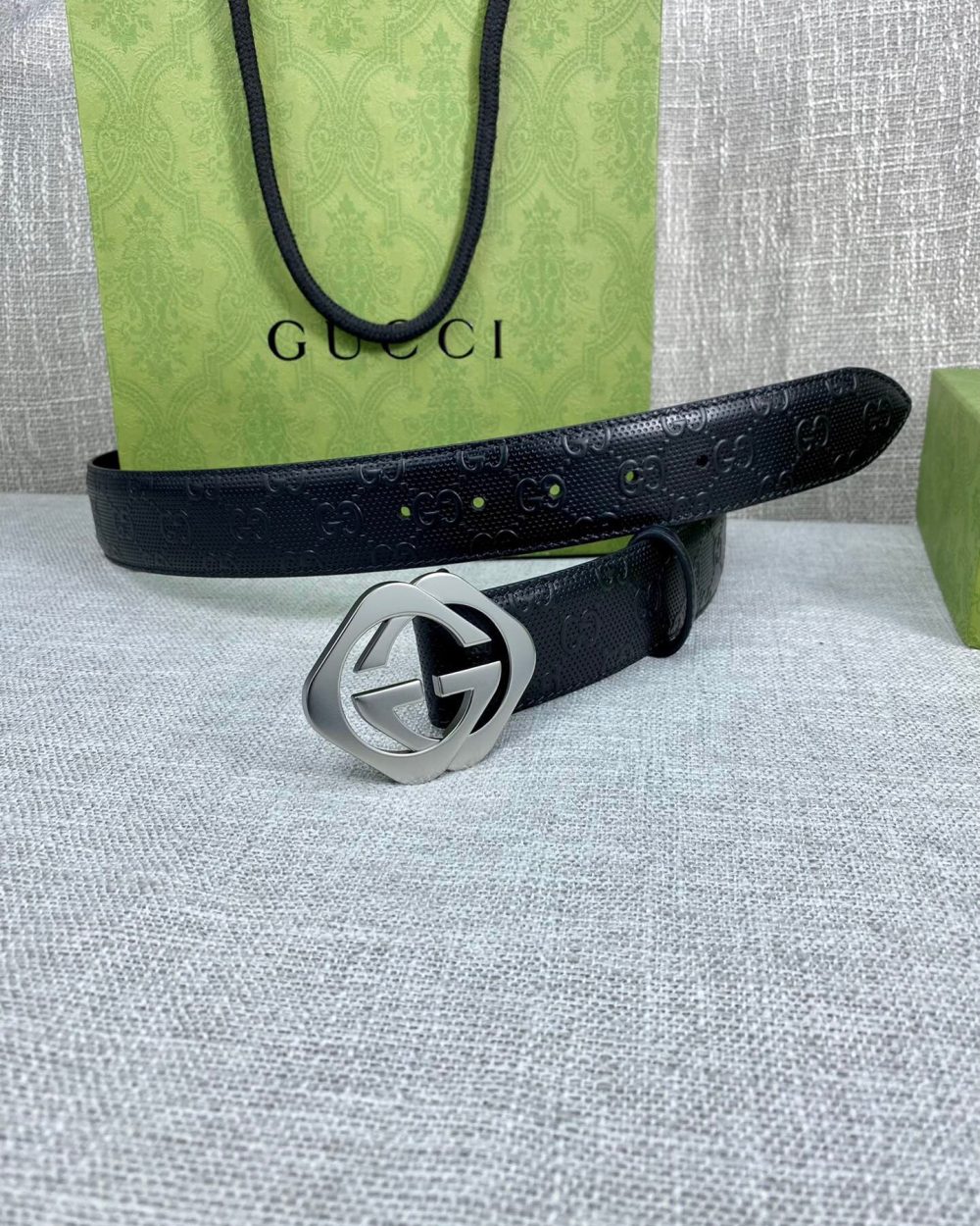 1:1 Replica Gucci Signature Belt Black For Women, Women Belt