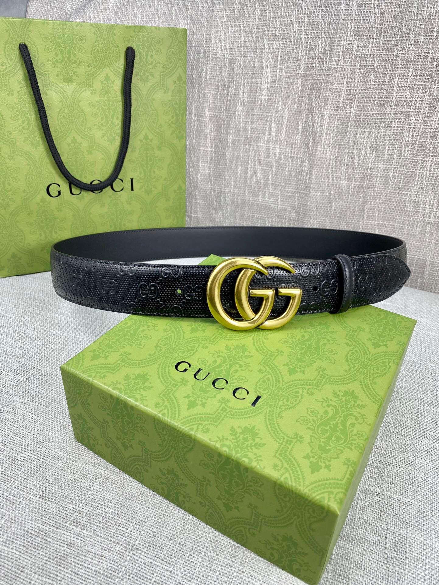1:1 Replica Gucci Signature Belt Black For Women, Women Belt