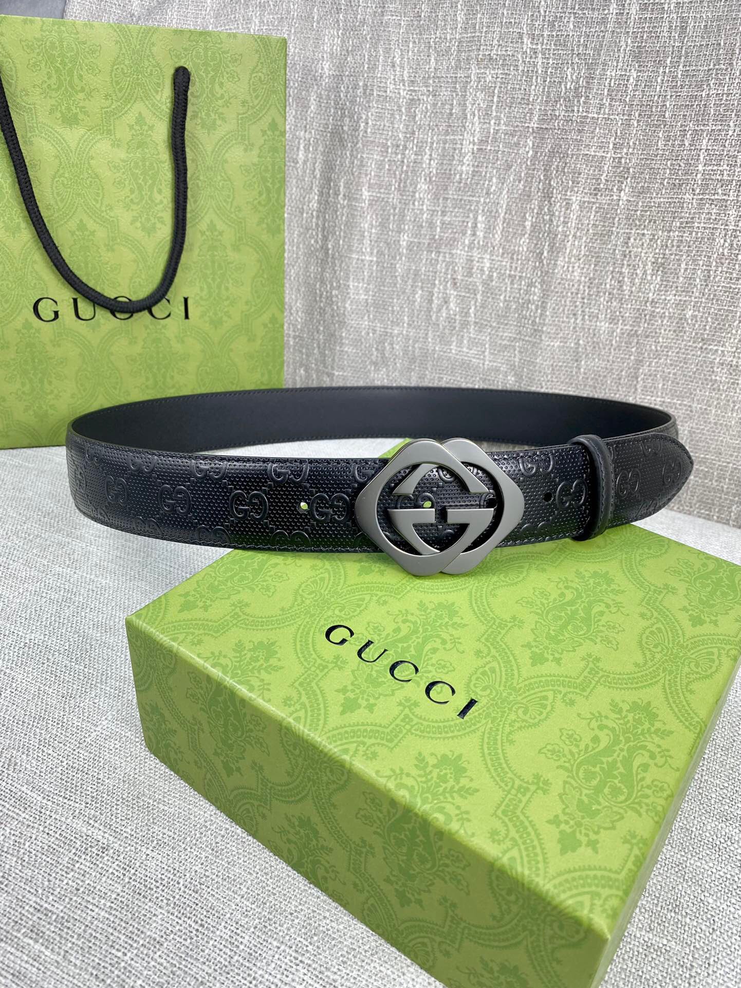 1:1 Replica Gucci Signature Belt Black For Women, Women Belt