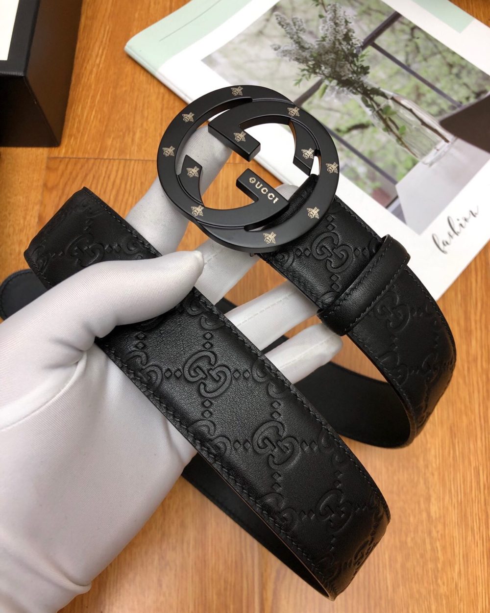 1:1 Replica Gucci Signature Belt Black For Women, Women Belt