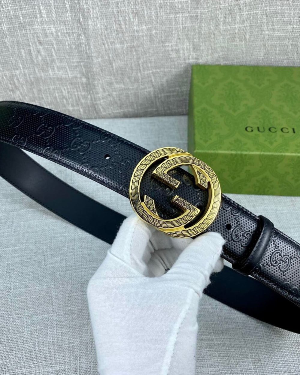 1:1 Replica Gucci Signature Belt Black For Women, Women Belt