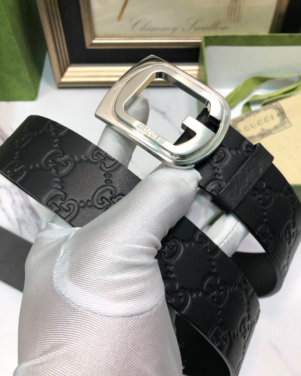 1:1 Replica Gucci Signature Belt Black For Women, Women Belt