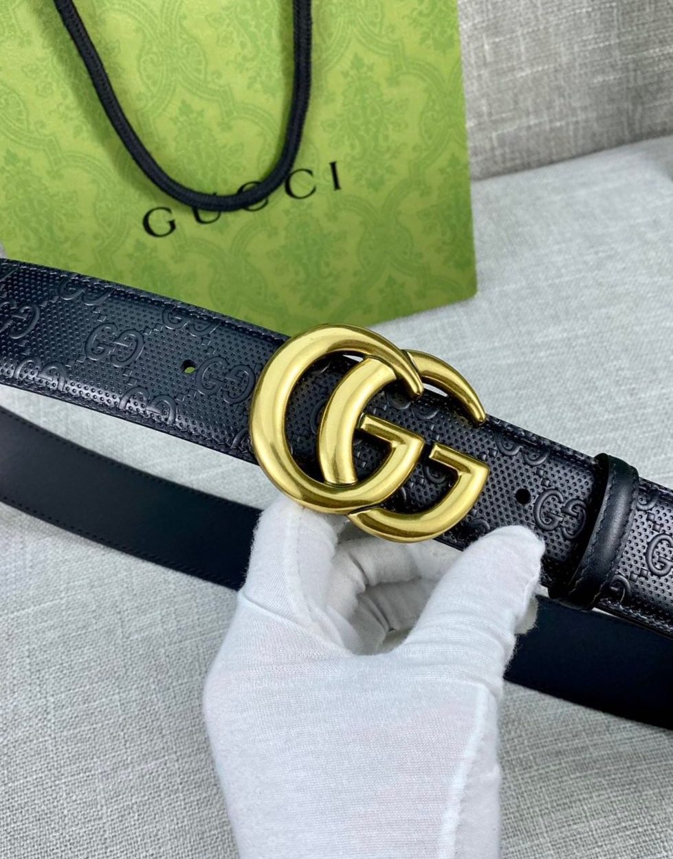 1:1 Replica Gucci Signature Belt Black For Women, Women Belt