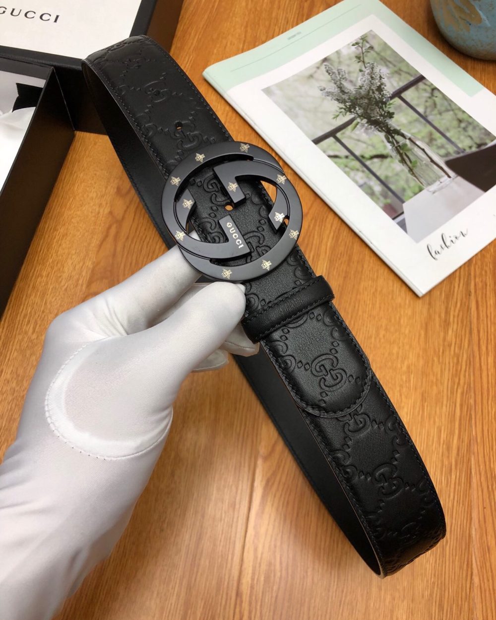 1:1 Replica Gucci Signature Belt Black For Women, Women Belt