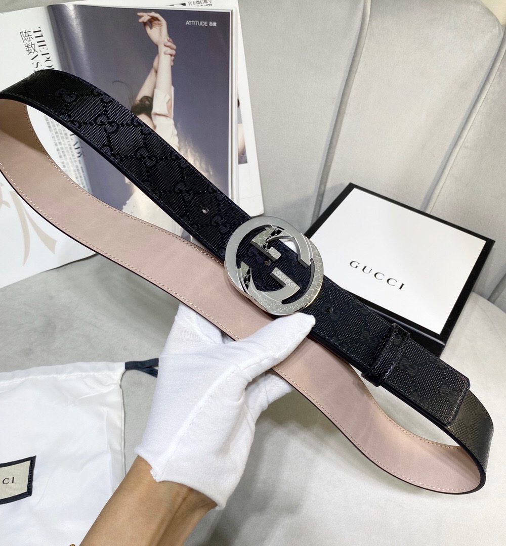 1:1 Replica Gucci Signature Belt Black For Women, Women Belt