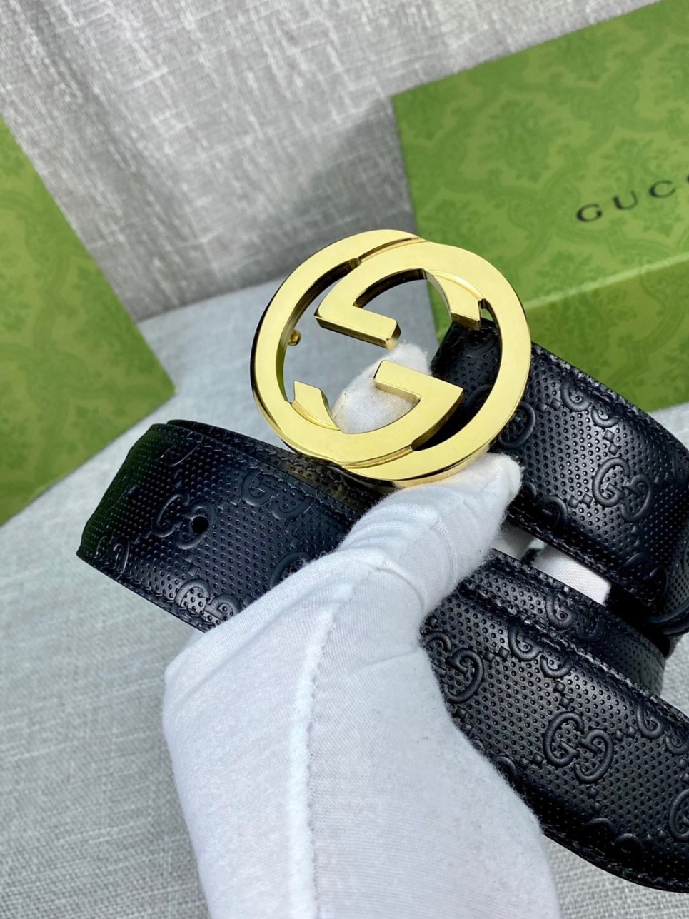 1:1 Replica Gucci Signature Belt Black GG, Women Belt 370543 CWC1G 1000 - Image 3