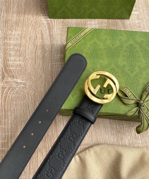 1:1 Replica Gucci Signature Belt Black GG, Women Belt ‎370543 CWC1G 1000