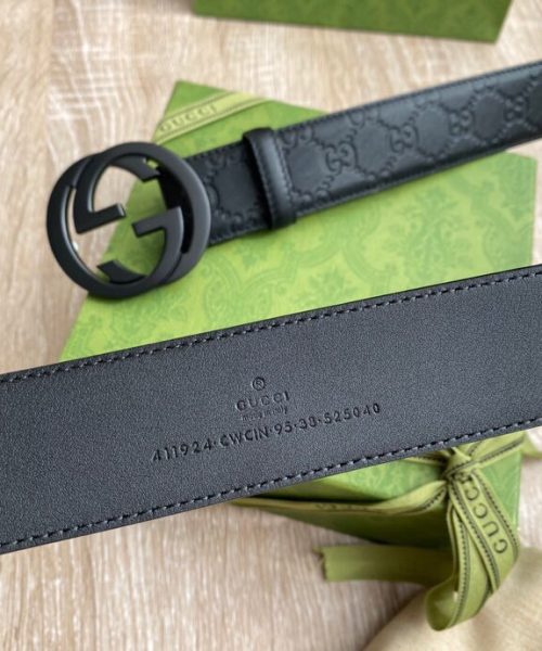 1:1 Replica Gucci Signature Belt Black GG, Women Belt 411924