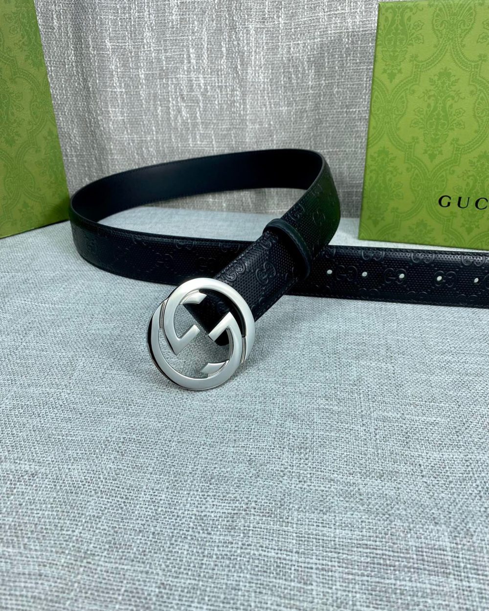 1:1 Replica Gucci Signature Belt Black GG, Women Belt ‎411924 CWC1N 1000