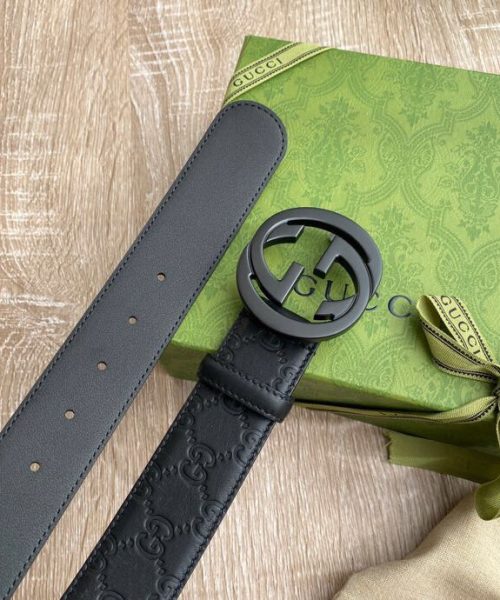 1:1 Replica Gucci Signature Belt Black GG, Women Belt 411924