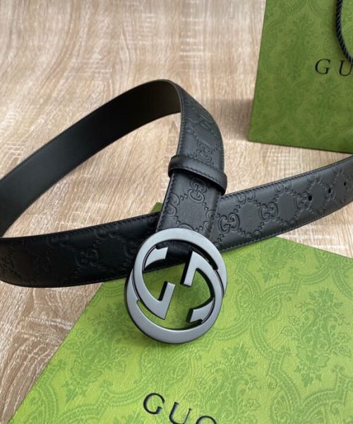 1:1 Replica Gucci Signature Belt Black GG, Women Belt 411924