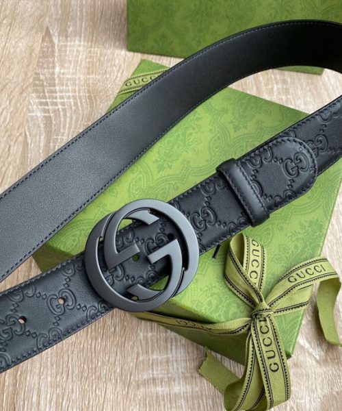 1:1 Replica Gucci Signature Belt Black GG, Women Belt 411924