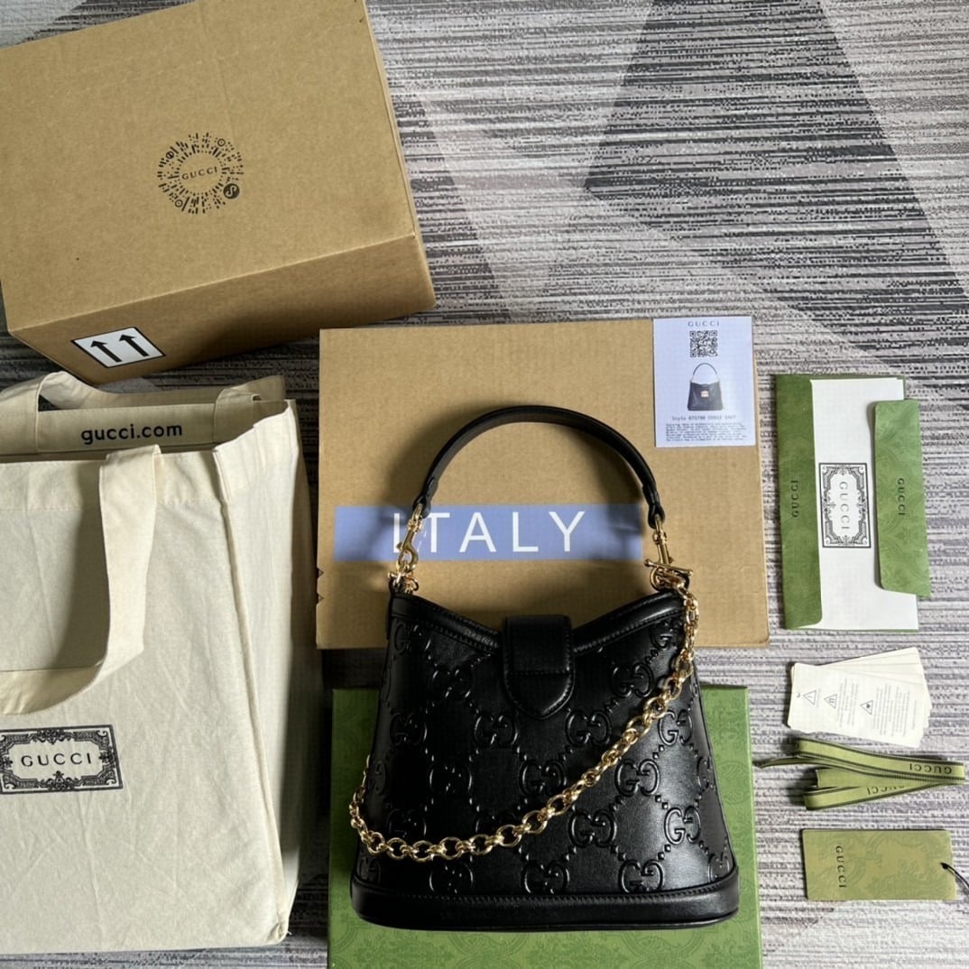 1:1 Replica Gucci Small GG Shoulder Bag Gucci Rhombi Motif Black For Women, Women's Handbags 9.8in/25cm GG 675788 UD9AG 1000 - Image 3