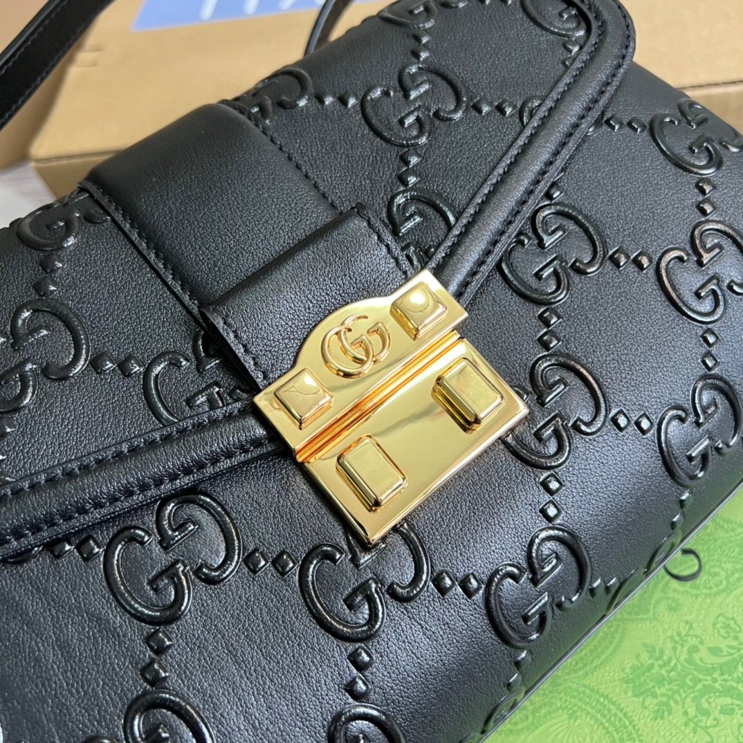 1:1 Replica Gucci Small GG Top Handle Bag Black For Women, Women's Bags 17.7in/19cm GG 675791 UD9AG 1000 - Image 4