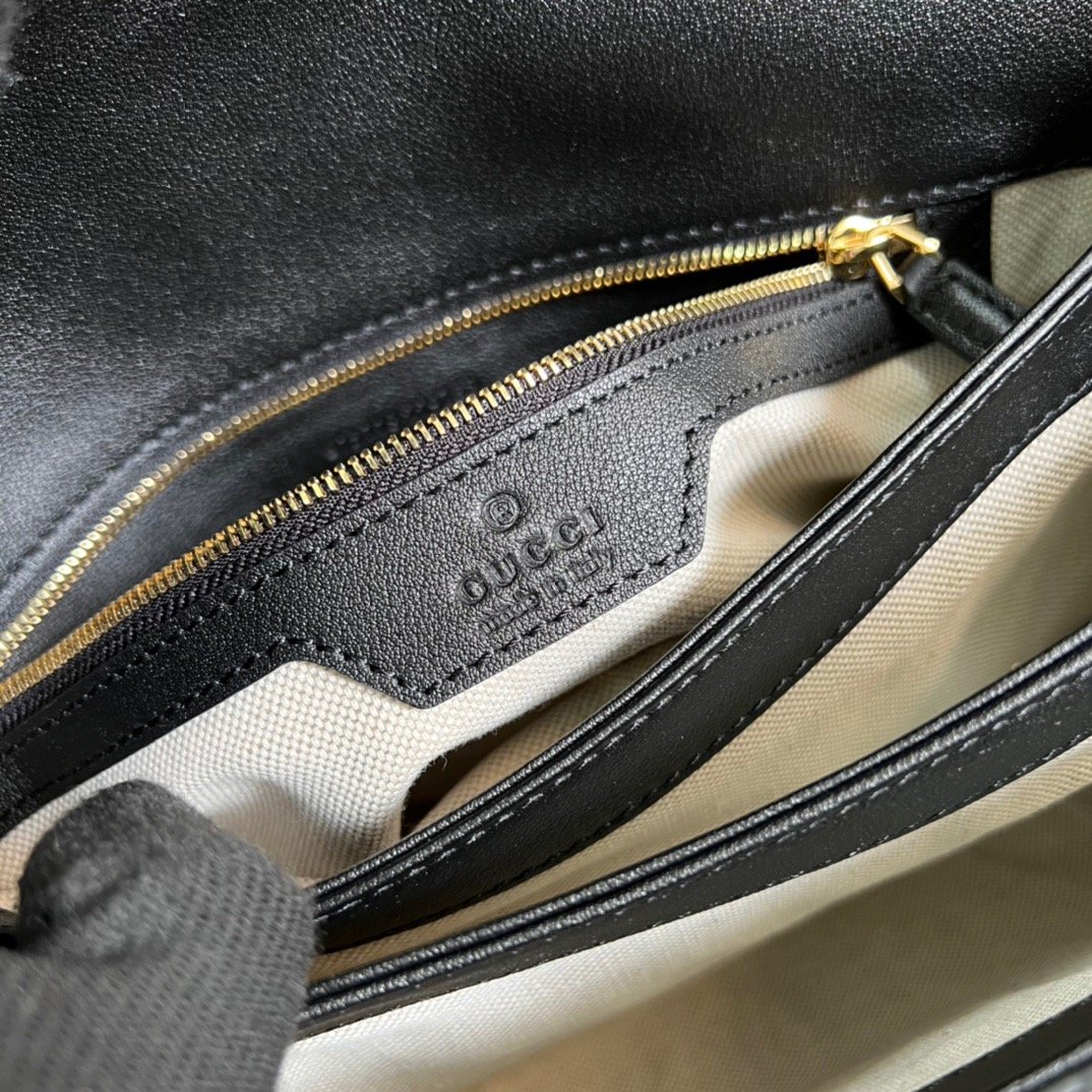 1:1 Replica Gucci Small GG Top Handle Bag Black For Women, Women's Bags 17.7in/19cm GG 675791 UD9AG 1000 - Image 2