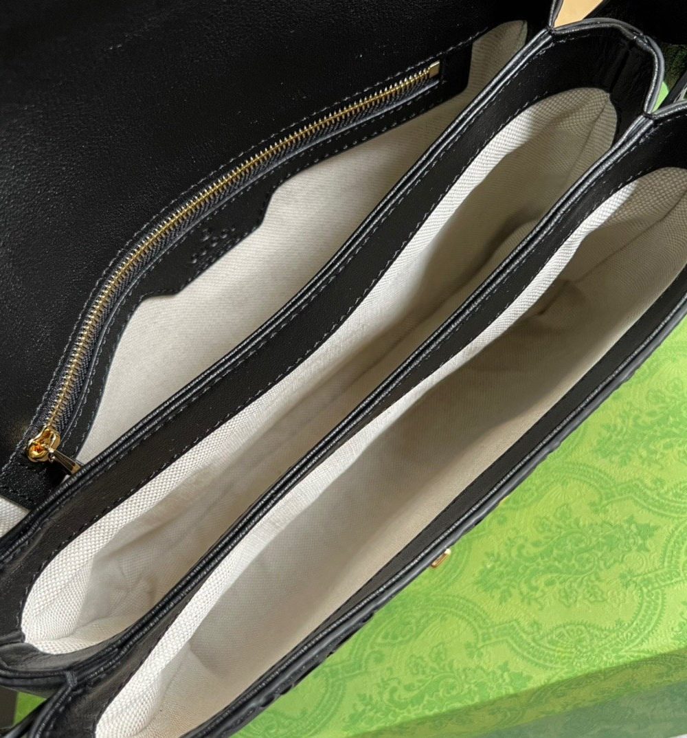 1:1 Replica Gucci Small GG Top Handle Bag Black For Women, Women's Bags 17.7in/19cm GG‎ 675791 UD9AG 1000