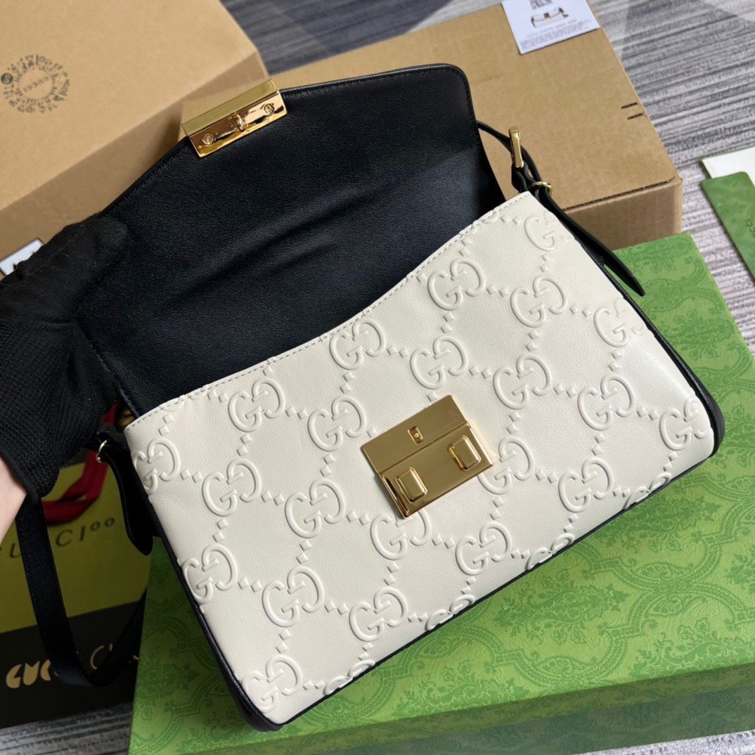 1:1 Replica Gucci Small GG Top Handle Bag White For Women, Women's Bags 17.7in/19cm GG 675791 UD9AX 9099 - Image 5