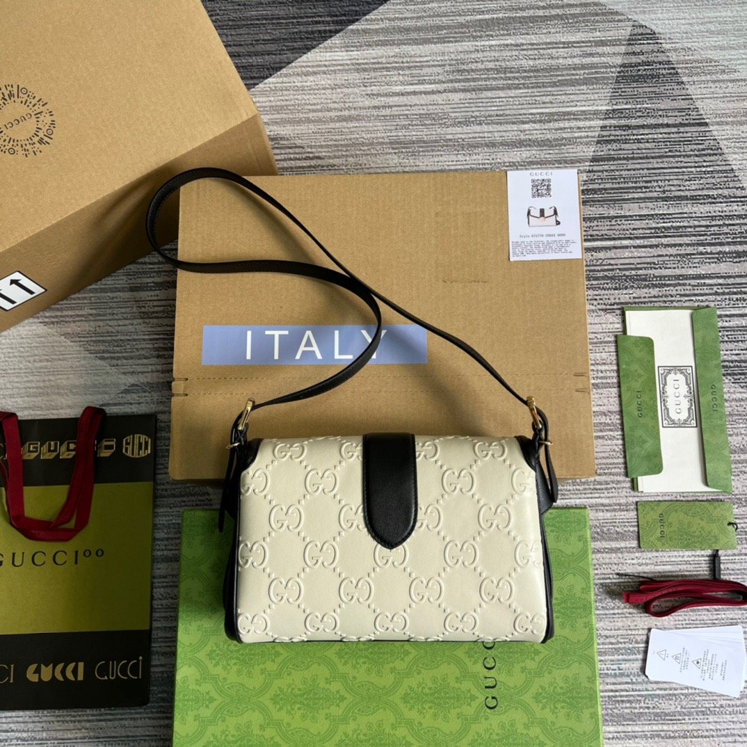 1:1 Replica Gucci Small GG Top Handle Bag White For Women, Women's Bags 17.7in/19cm GG 675791 UD9AX 9099 - Image 3