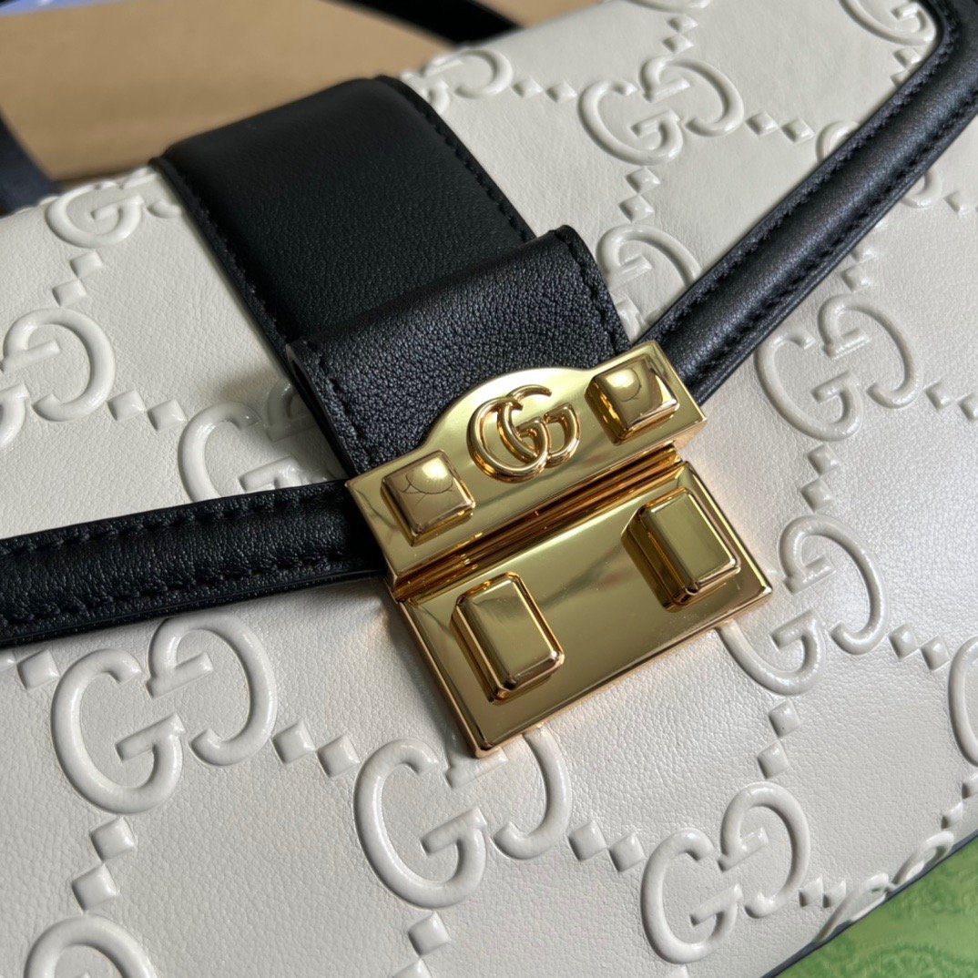1:1 Replica Gucci Small GG Top Handle Bag White For Women, Women's Bags 17.7in/19cm GG 675791 UD9AX 9099 - Image 7