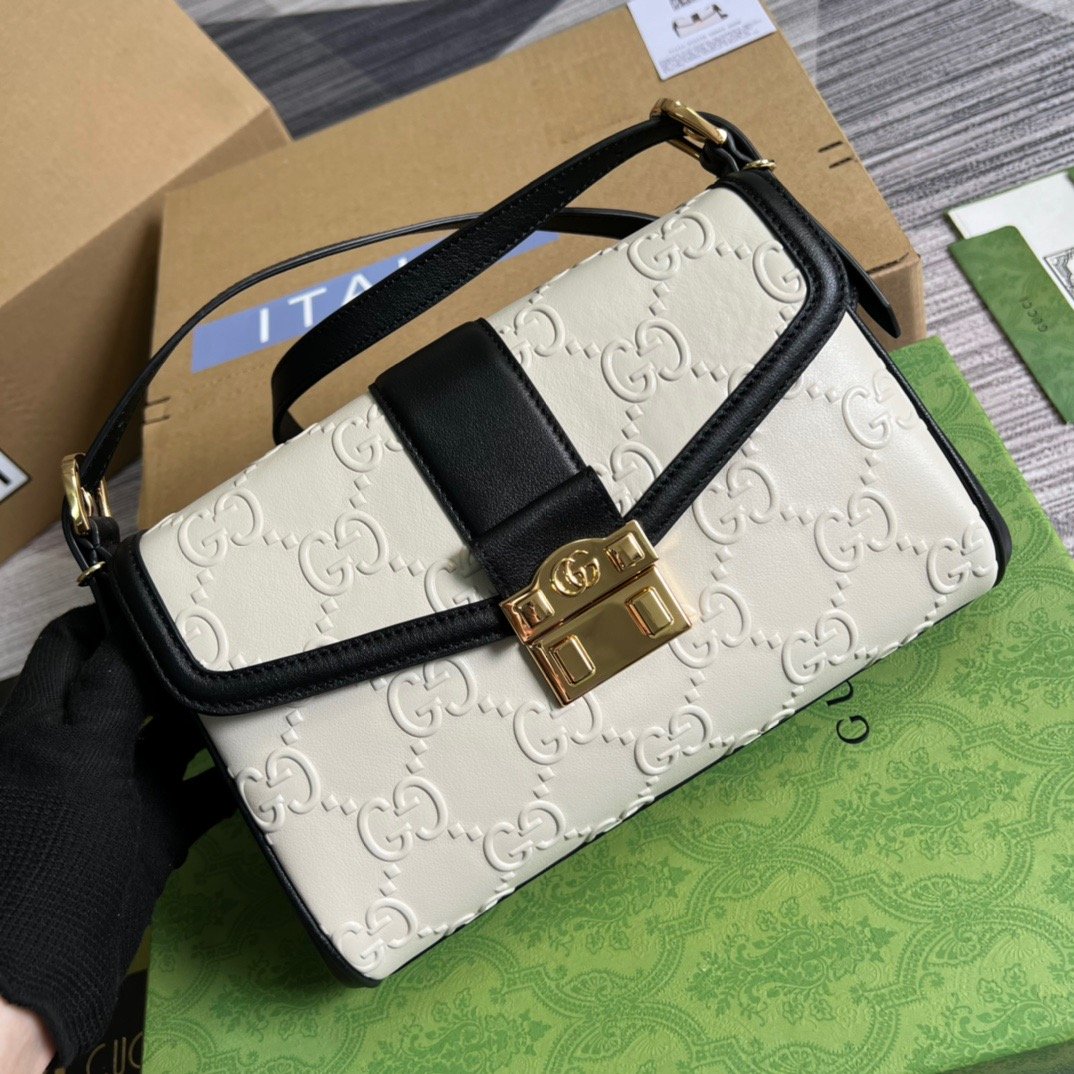 1:1 Replica Gucci Small GG Top Handle Bag White For Women, Women's Bags 17.7in/19cm GG 675791 UD9AX 9099 - Image 2