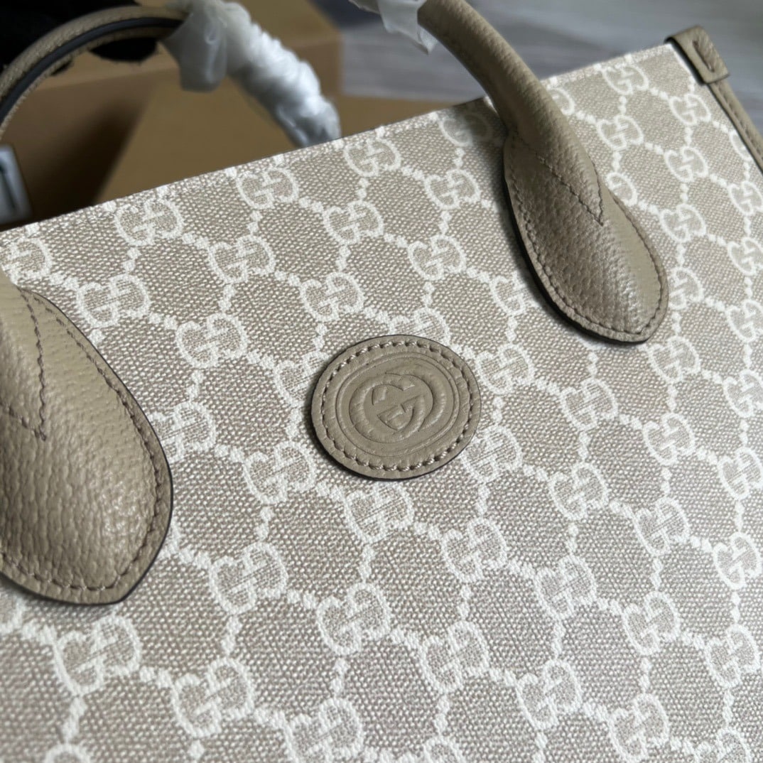 1:1 Replica Gucci Small Tote Bag With Interlocking G Beige For Women, Women's Bags 12.2in/31cm GG 659983 UULBT 9683 - Image 5