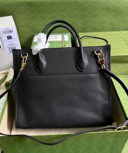 1:1 Replica Gucci Small tote With Gucci Logo Black For Women 12.4in/31.5cm GG 674822 0E8IG 1000