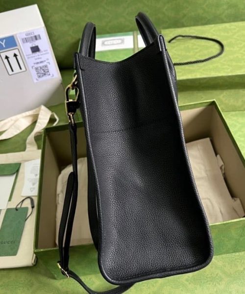 1:1 Replica Gucci Small tote With Gucci Logo Black For Women 12.4in/31.5cm GG 674822 0E8IG 1000