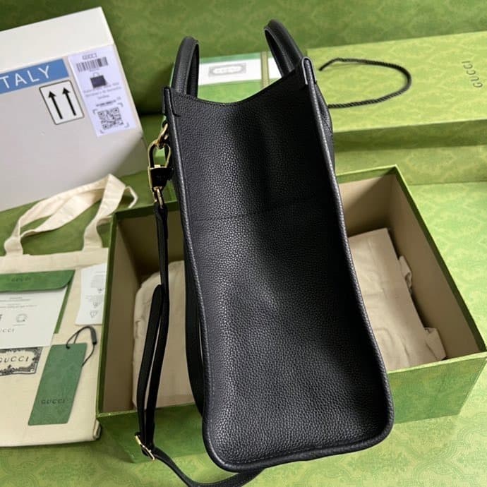 1:1 Replica Gucci Small tote With Gucci Logo Black For Women 12.4in/31.5cm GG 674822 0E8IG 1000 - Image 8