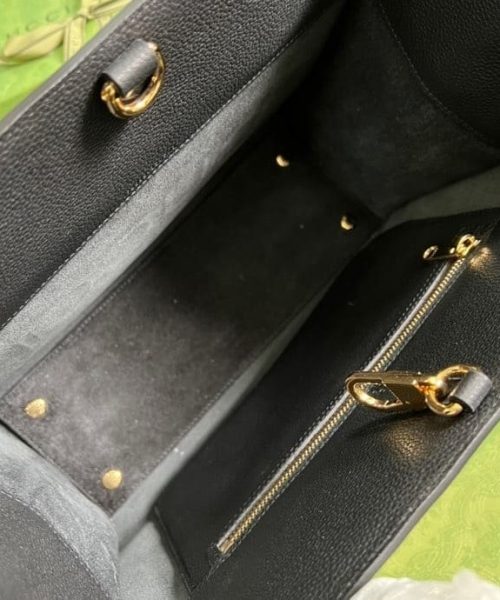 1:1 Replica Gucci Small tote With Gucci Logo Black For Women 12.4in/31.5cm GG 674822 0E8IG 1000