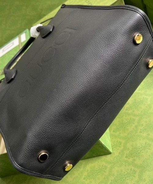1:1 Replica Gucci Small tote With Gucci Logo Black For Women 12.4in/31.5cm GG 674822 0E8IG 1000