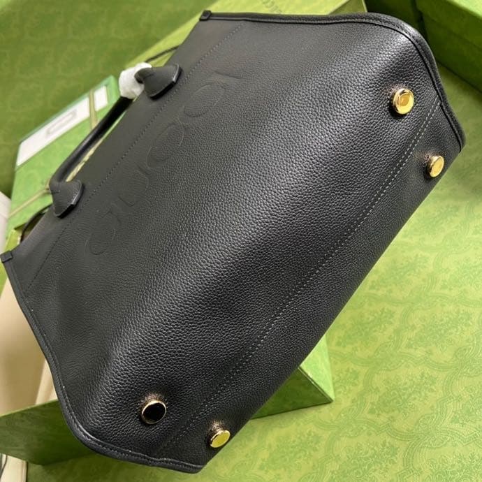 1:1 Replica Gucci Small tote With Gucci Logo Black For Women 12.4in/31.5cm GG 674822 0E8IG 1000 - Image 5