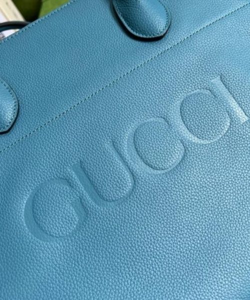 1:1 Replica Gucci Small tote With Gucci Logo Blue For Women 12.4in/31.5cm GG 674822 0E8IG 4432