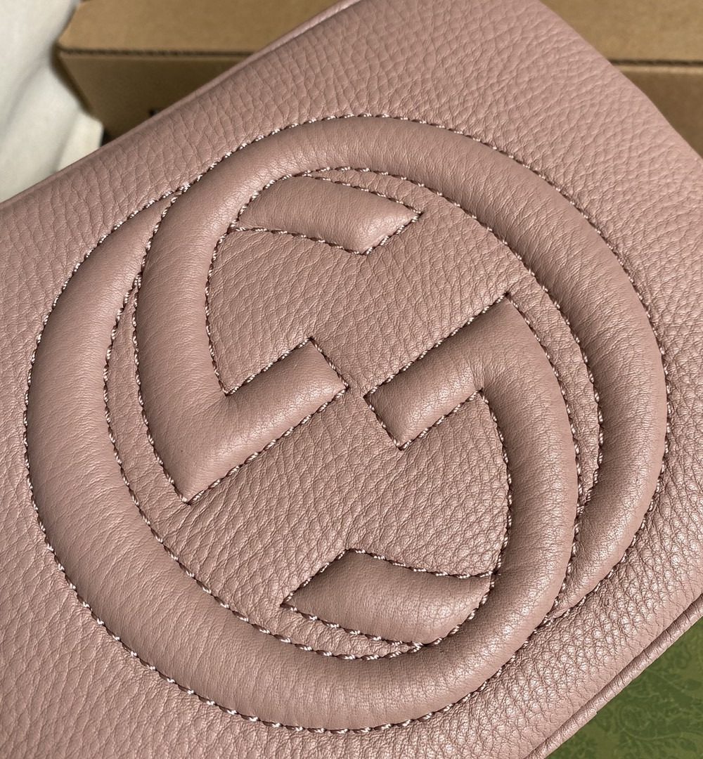1:1 Replica Gucci Soho Small Disco Bag Dust Pink For Women, Women's Bags, Shoulder And Crossbody Bags 8in/21cm GG 308364