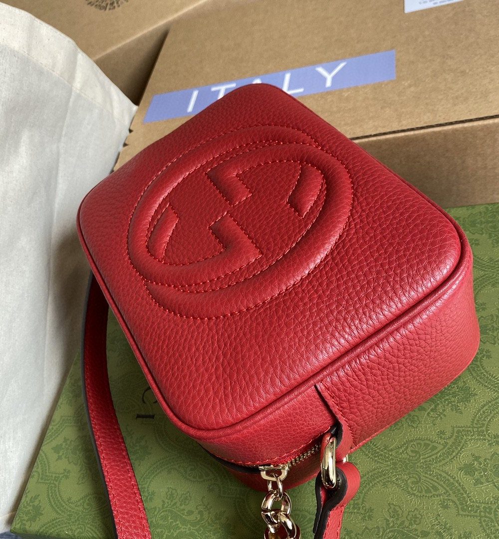 1:1 Replica Gucci Soho Small Disco Bag Red For Women, Women's Bags, Shoulder And Crossbody Bags 8in/21cm GG 308364