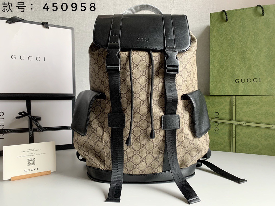 1:1 Replica Gucci Supreme Cream Backpack For Men 16.5in/42cm GG