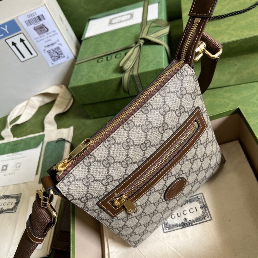 1:1 Replica Gucci Supreme Messenger Bag Beige And Ebony GG Supreme Canvas For Women 9.3in/23.5cm GG 681021 92THG 8563 - Image 5