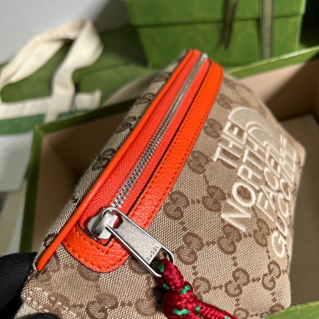 1:1 Replica Gucci The North Face x Gucci Belt Bag Beige And Ebony Original GG Canvas For Women 8.7in/22cm 650299 GY5UN 8895 - Image 2
